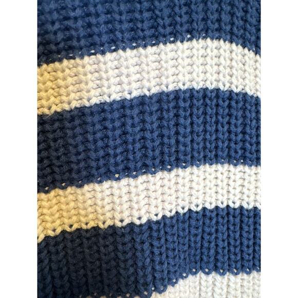 A New Day Navy and White Striped Knit V-Neck Sweater Women's Size XS - Picture 4 of 6